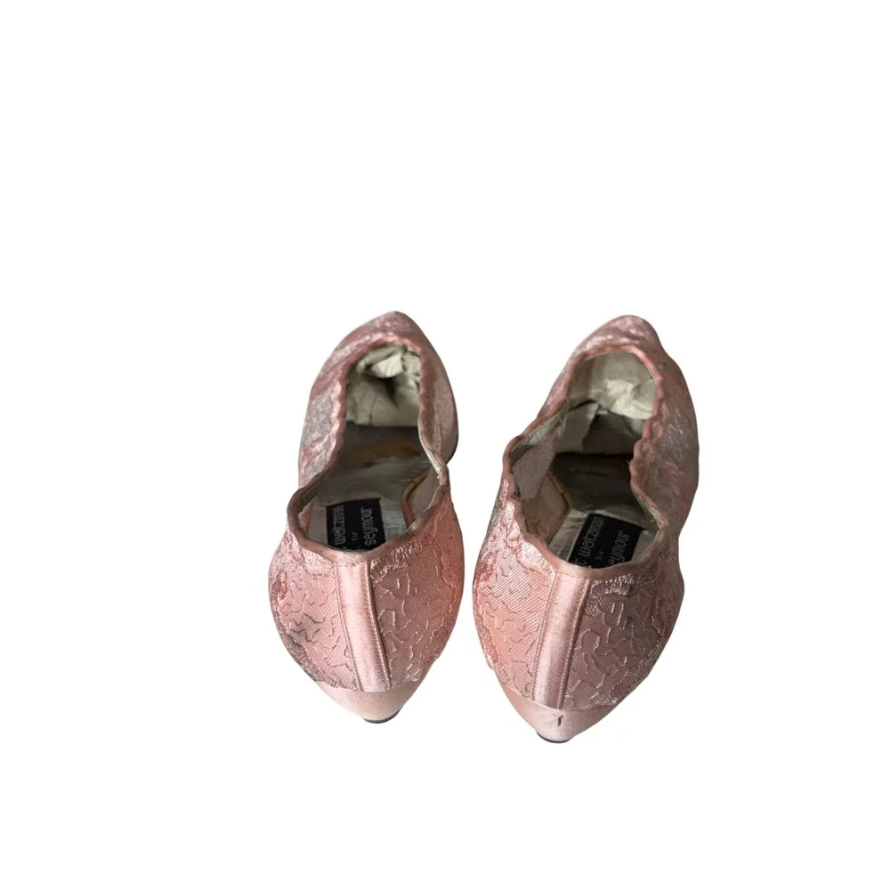 Stuart‎ Weitzman for Mr. Seymour Pink Lace Mesh Kitten Heel Pumps Womens Size 9B